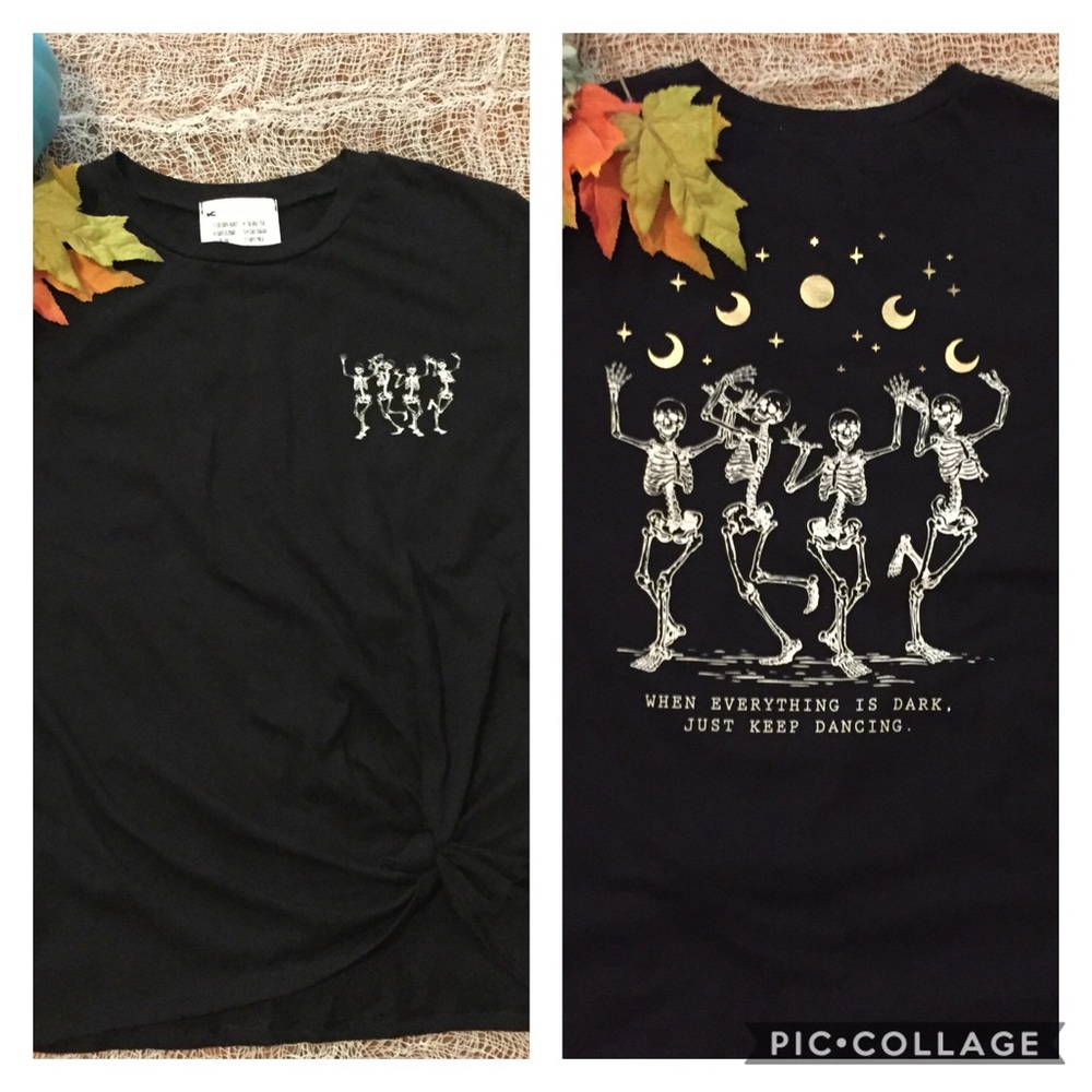 100% Natural Cotton Halloween Skeleton Top | S